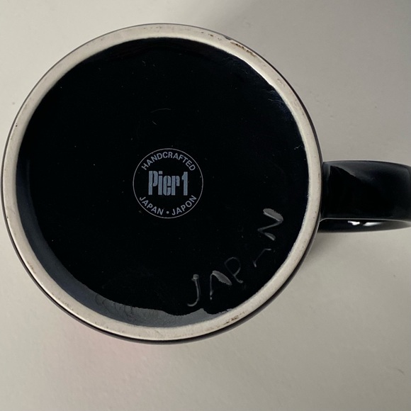 Pier 1 Mug Tartan Plaid Red Black Vintage EUC Coffee Stoneware Japan Retired - Picture 9 of 14